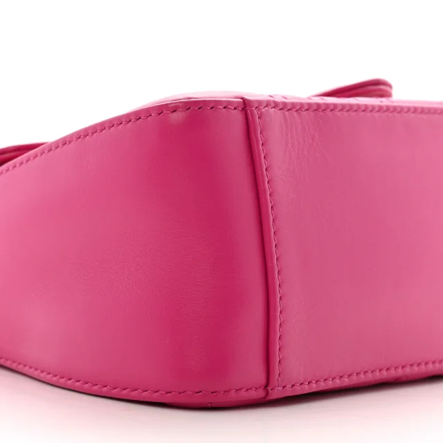 Gucci Matelasse Monochrome Mini GG Marmont Top Handle Shoulder Bag Classic Fuxia in Calfskin from FASHIONPHILE, photo 9 of 13