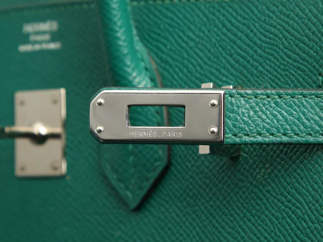 Hermès Malachite Epsom Birkin 25 in Epsom leather from Ann's Fabulous Finds, photo 10 of 11