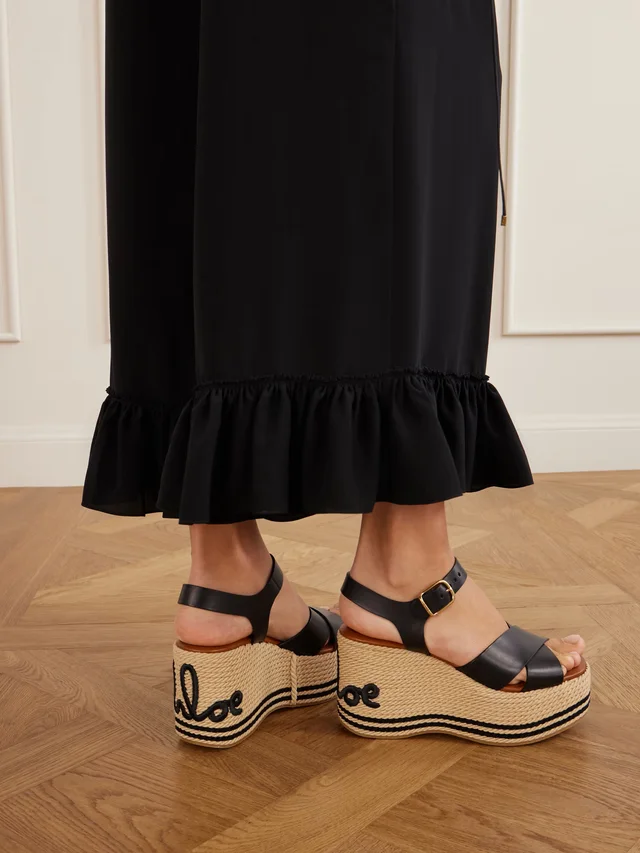 CHLOÉ Leather platform espadrilles in Black, photo 2 of 2 from NET-A-PORTER (Canada)