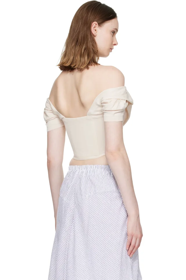 Vivienne Westwood Off-White Short Sleeve Bea Corset Cardigan Blouse, photo 3 of 4 from SSENSE
