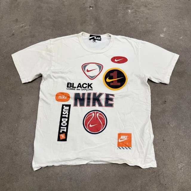 Comme des Garçons Black Nike All Over Print Designer Collab T Shirt Youth Xl in white from Poshmark