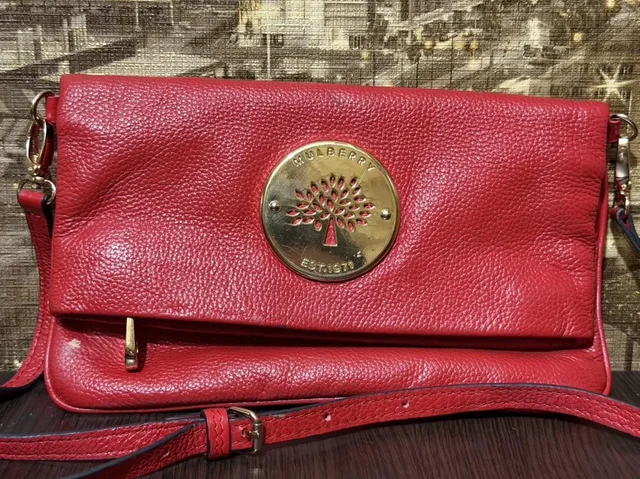 Mulberry Clutch Leather Red in red Leather from Grailed