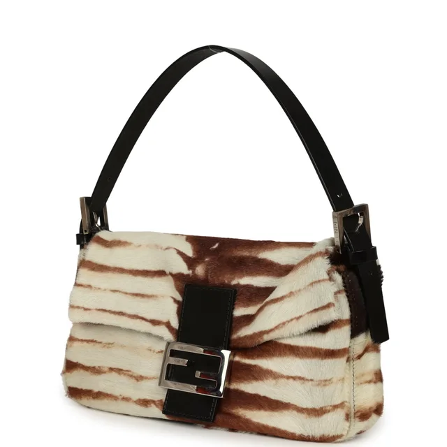 Fendi Vintage Baguette Bag Brown, White Calf Hair Silver Hardware in Brown Leather from Madison Avenue Couture, photo 2 of 2