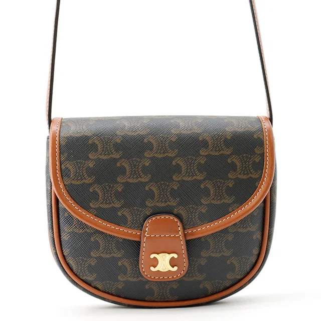 Celine Mini Busas Shoulder Bag Brown196702BZJ.04LU TriompheCanvas Leather in Leather from GALLERY RARE