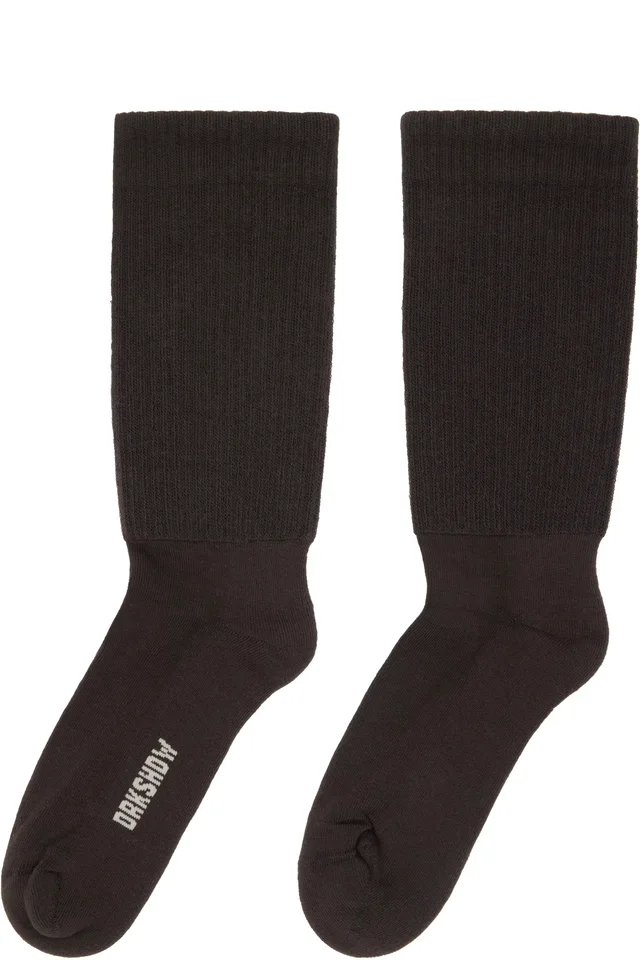 Rick Owens DRKSHDW Gray Concordians Knee High Socks, photo 2 of 2 from SSENSE
