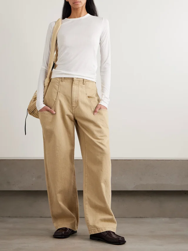 OSSOU Lariat high-rise wide-leg jeans in Beige, photo 2 of 2 from NET-A-PORTER (Canada)