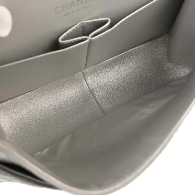 Chanel Reissue 2.55 Double Compartment Flap Quilted Aged Calfskin Silver Bag in Silver Calfskin from HEWI, photo 13 of 15