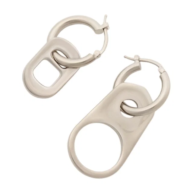 Maison Margiela Closure Earrings — Silver Metal in Silver from HEWI