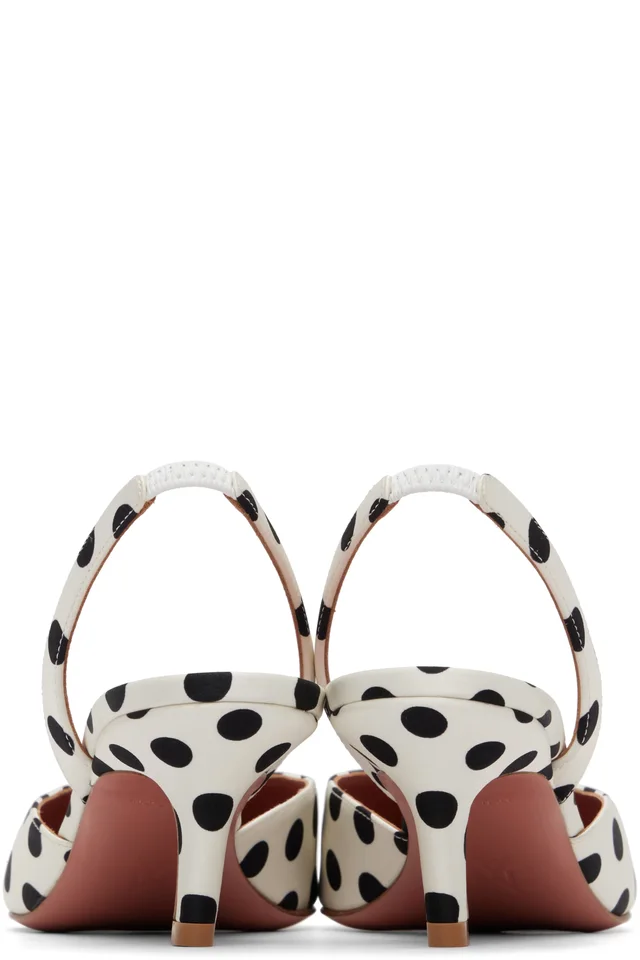 Amina Muaddi White Camelia Sling 60 Heels, photo 2 of 5 from SSENSE