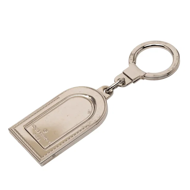 Silver Louis Vuitton Silver Metal Luggage Tag Key Holder in Silver from Designer Revival