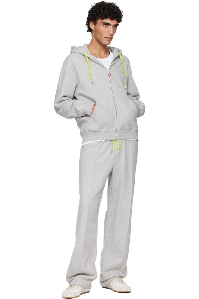 Casablanca Gray Cashmere Blend Zip‑Up Hoodie, photo 4 of 4 from SSENSE