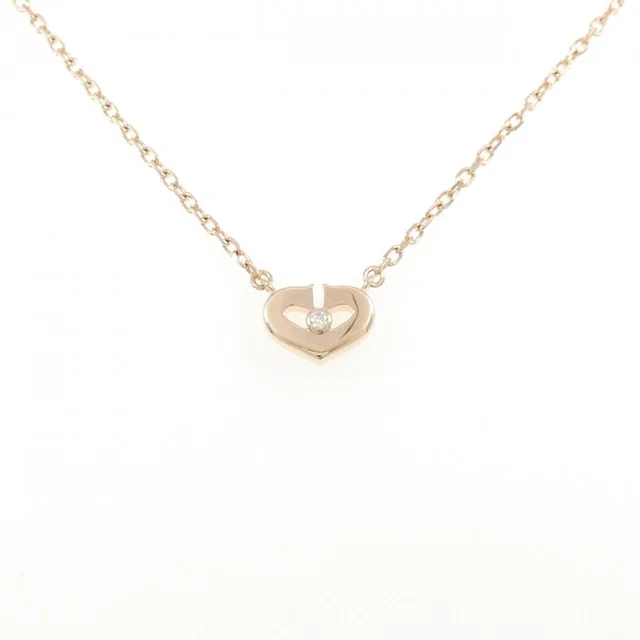 Cartier C Heart 750 Pink Gold Diamond Necklace in Pink from LuxUness