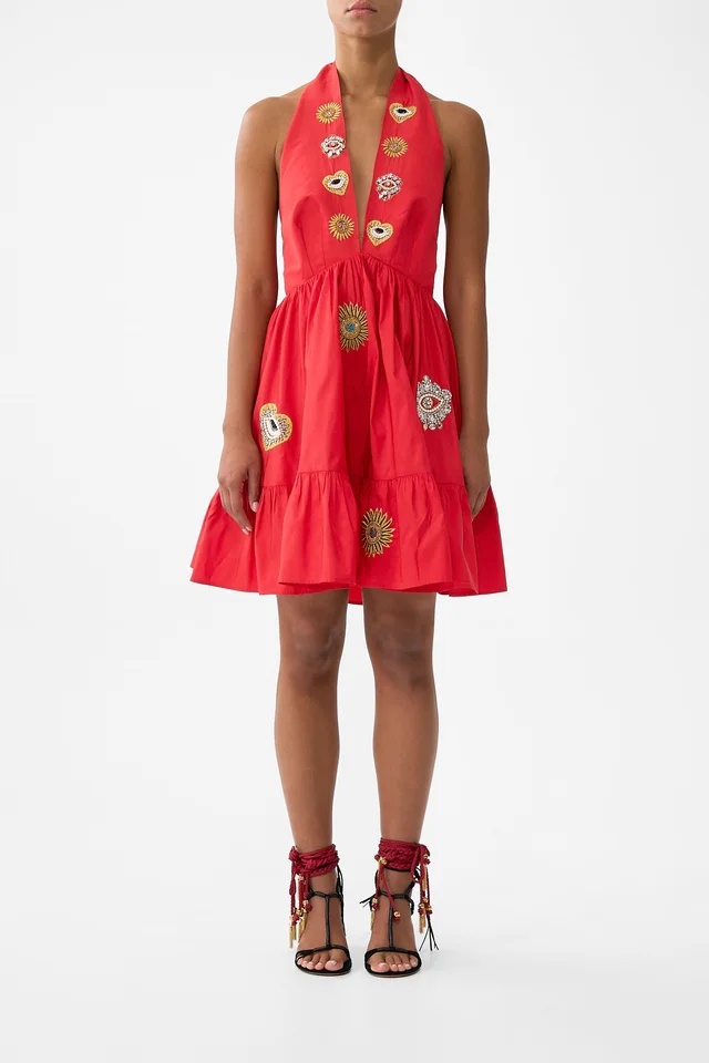 Camilla eBoutique RUFFLE HEM HALTER SHORT DRESS NAZAR NIRVANA from CAMILLA, photo 1 of 1