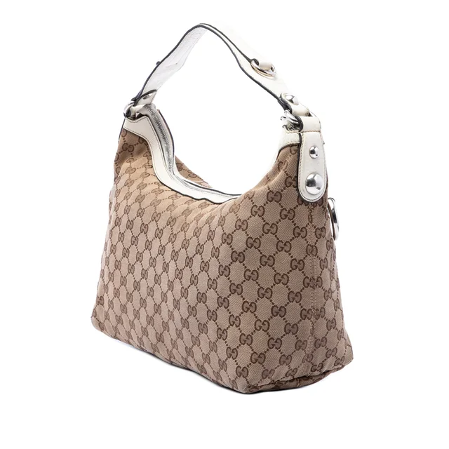 Beige Gucci GG Canvas Icon Bit Satchel in Beige Canvas from Designer Revival, photo 2 of 2