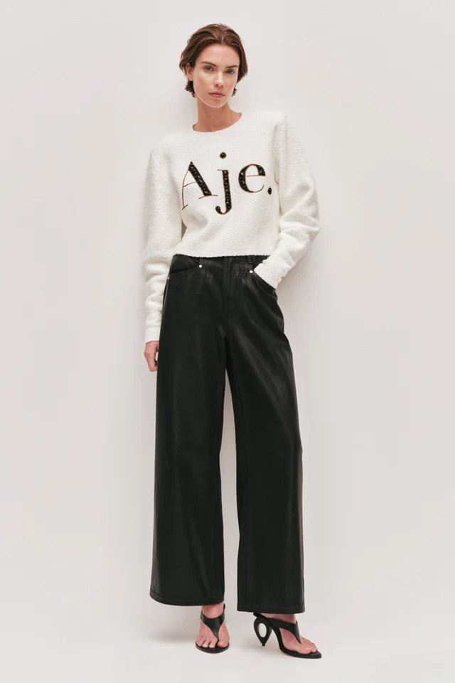 AJE Margan Cropped Jumper in Black from Aje, photo 1 of 1