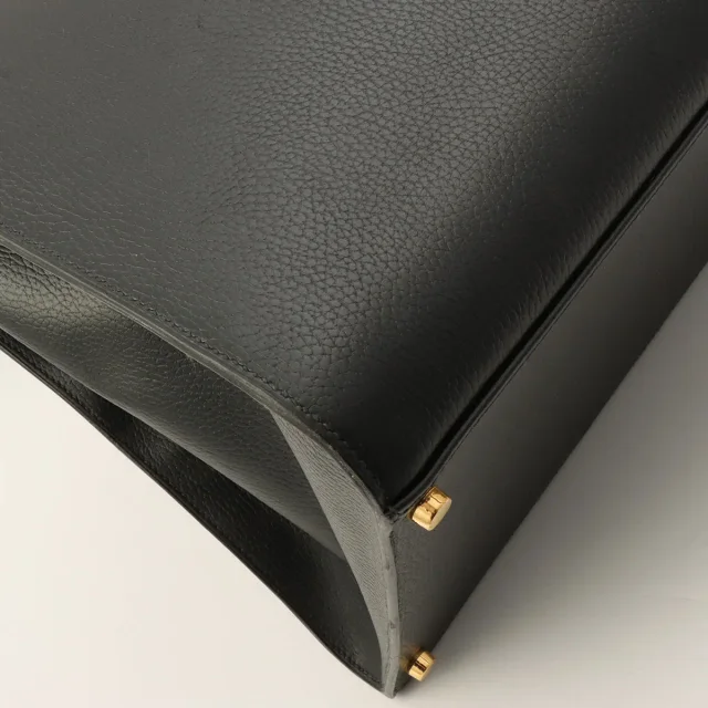 Hermès 1994 Airport 45 Black/Natural in Black from VINTAGE QOO TOKYO, photo 8 of 16