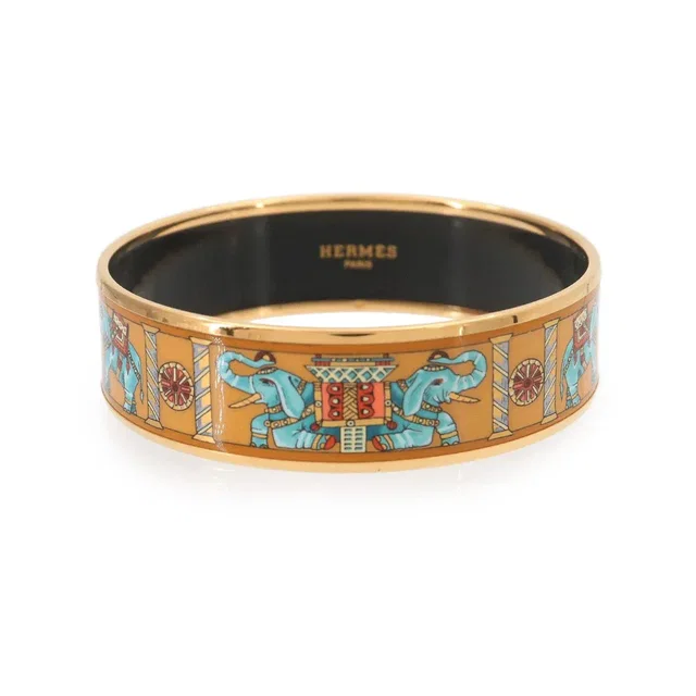 Hermès Email GM Bracelet Bangle Multicolor Gold Elephant Accessory in Gold from Luxury Promise
