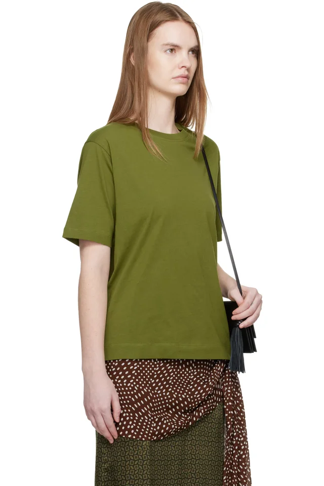 Dries Van Noten Green Cotton T-shirt, photo 2 of 4 from SSENSE