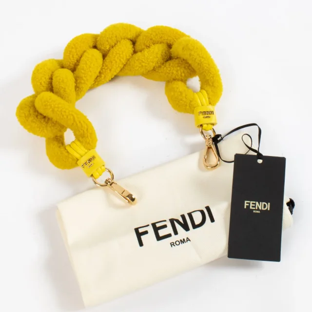Fendi Yellow Fur Strap You Bag Strap in Yellow from Labellov, photo 2 of 2