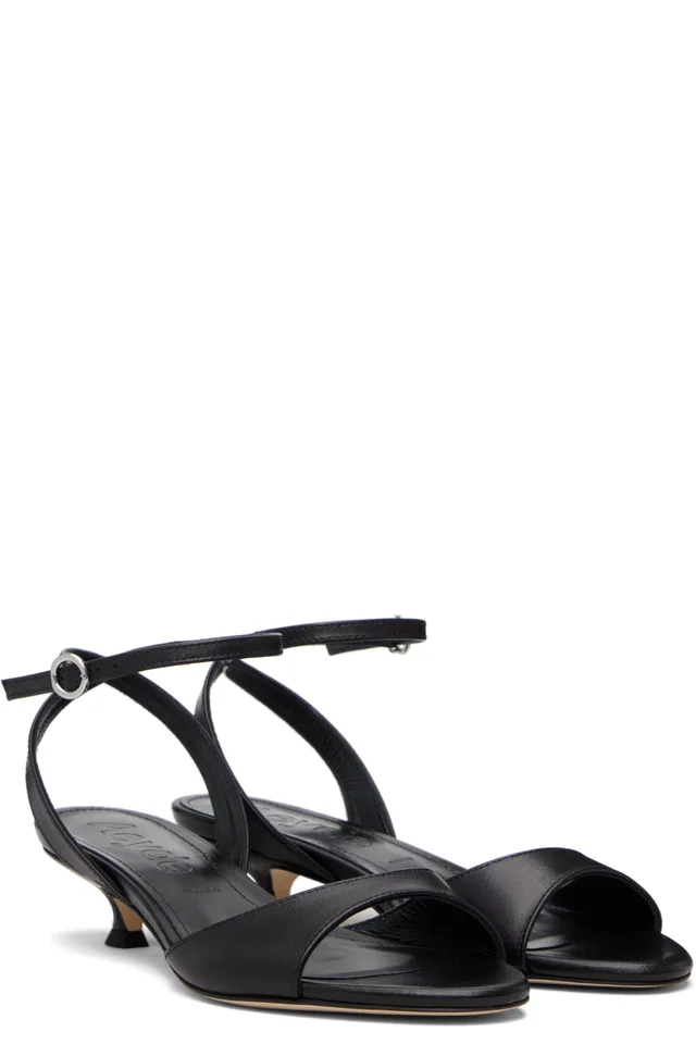 Aeyde Black Zelia Kitten-Heel Sandals, photo 4 of 4 from SSENSE