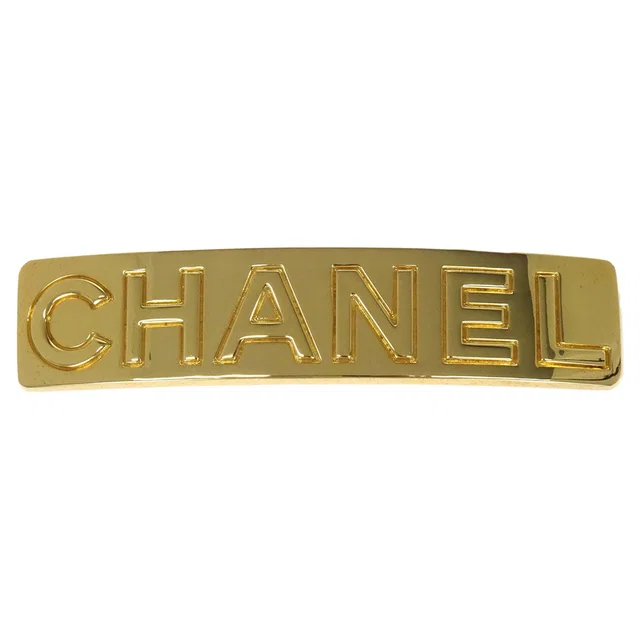 Chanel Barrette Hair Accessories Gold 71/97A in Gold from AMORE Vintage Tokyo