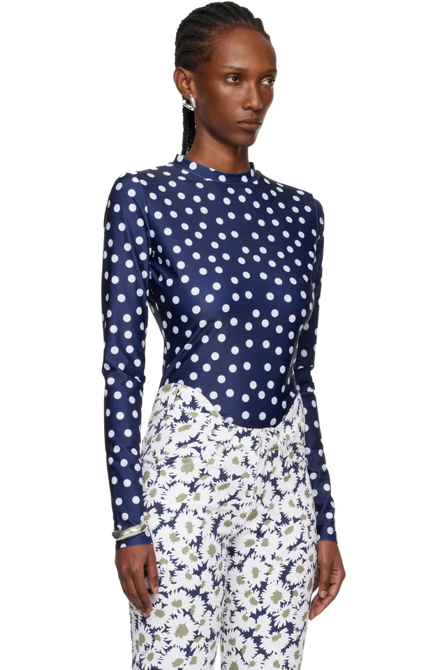 Jean Paul Gaultier Navy 'The Polka-Dot' T-shirt, photo 2 of 5 from SSENSE