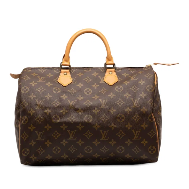 Brown Louis Vuitton Monogram Speedy 35 Boston Bag in Brown Coated canvas from Designer Revival