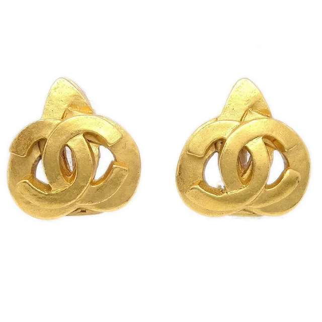 Chanel 1997 Heart Earrings Gold Small in Gold from AMORE Vintage Tokyo