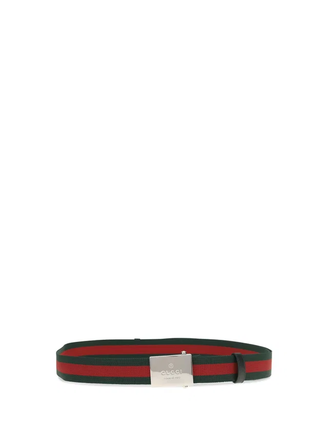 Gucci Military Striped Ribbon Belt — Green Polyester in Green Leather from HEWI
