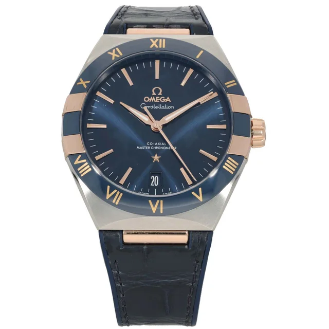 Omega Constellation 131.23.41.21.03.001 41mm Bi-Colour Watch in Leather from H&T