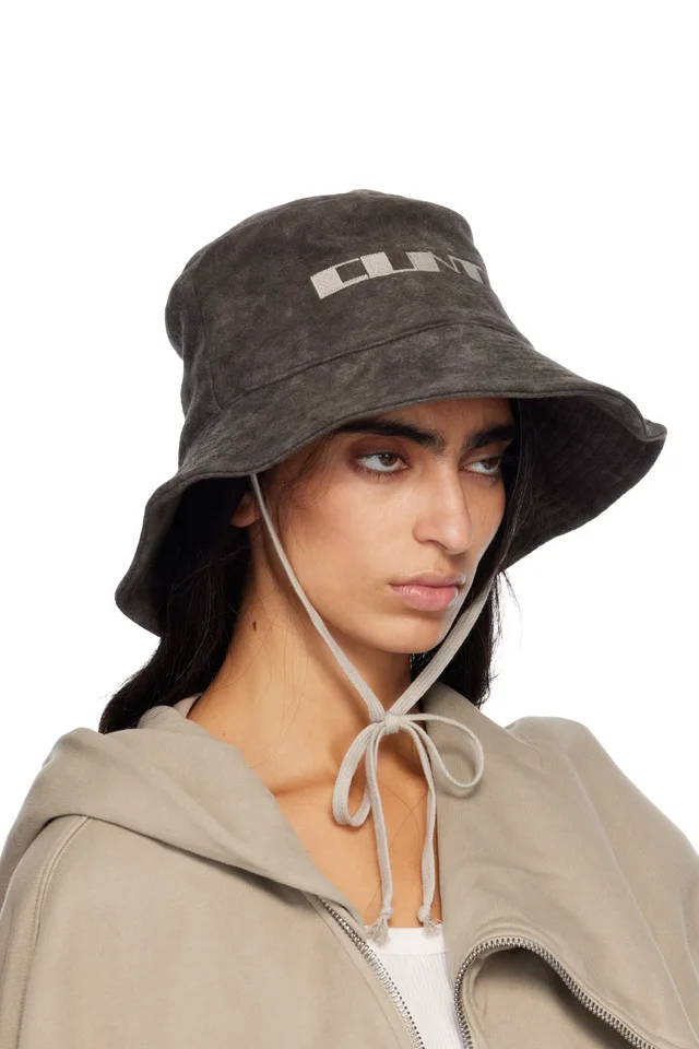 Rick Owens DRKSHDW Gray Concordians Gilligan Bucket Hat, photo 2 of 3 from SSENSE
