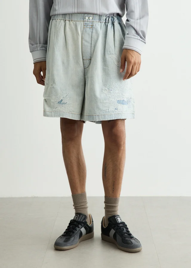 Acne Studios Ruxer Mending Shorts in Blue from Incu, photo 1 of 1