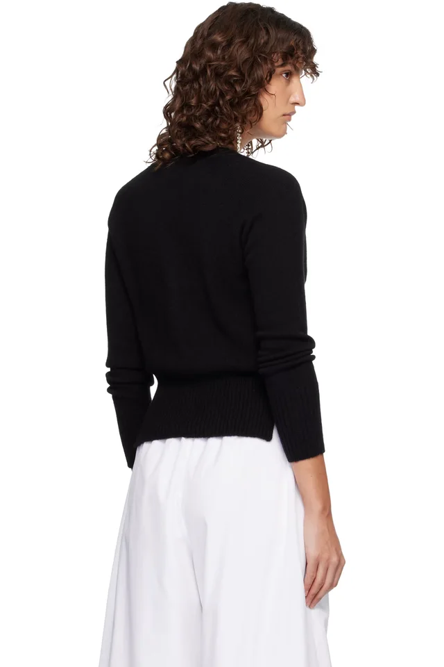 Simone Rocha Black Embellished Relaxed Cashmere Cardigan, photo 3 of 5 from SSENSE