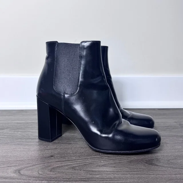 90s Babies Black Nappa Leather Chelsea Boots 38 Ysl Bootie Patent in black|gray Nappa leather from Poshmark