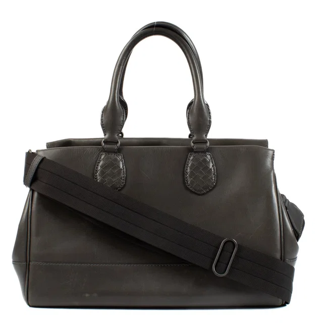 Bottega Veneta Grey Leather Ducale Top Handle Bag in Grey Leather from Labellov