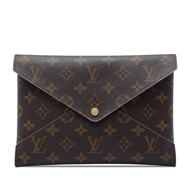 Brown Louis Vuitton Monogram Pochette Kirigami GM Clutch Bag in Brown Coated canvas from Designer Revival