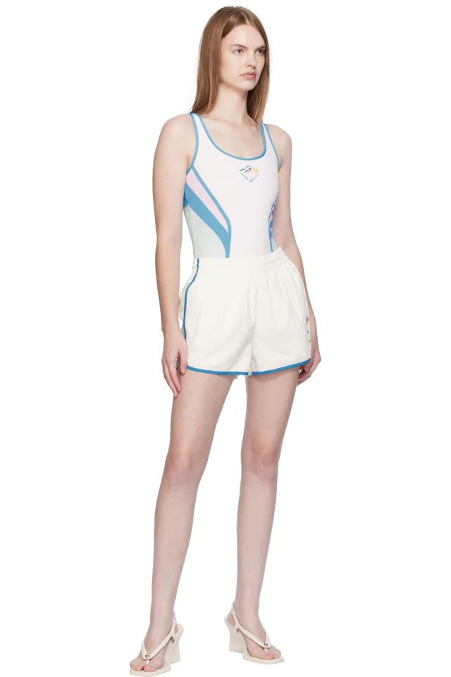 Casablanca White Casa Sportif Windbreaker Shorts, photo 4 of 4 from SSENSE