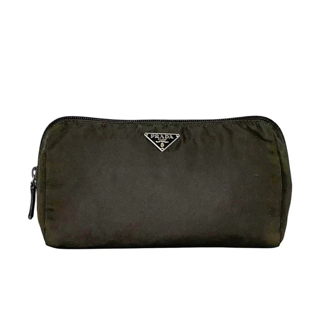 Prada Pouch Dark Brown Burnt Tessuto Case Nylon 31 Zipper in Brown Nylon from The Reluxe