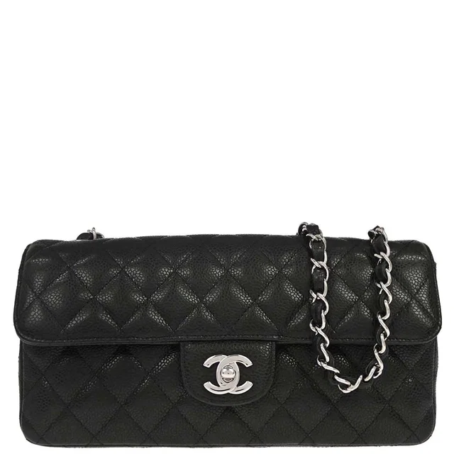 Chanel 2009-2010 Black Caviar Skin East West Shoulder Bag in Black Caviar leather from AMORE Vintage Tokyo