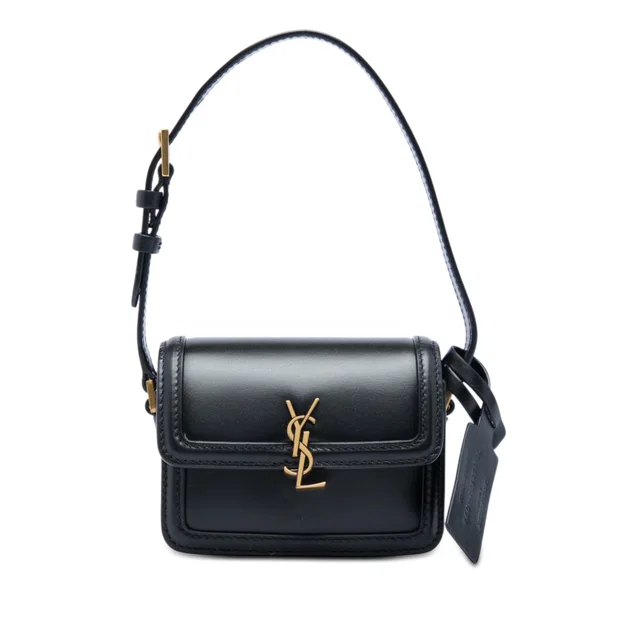 Black Saint Laurent Micro Calfskin Solferino Satchel In Box Handbag in Black Calfskin from Designer Revival
