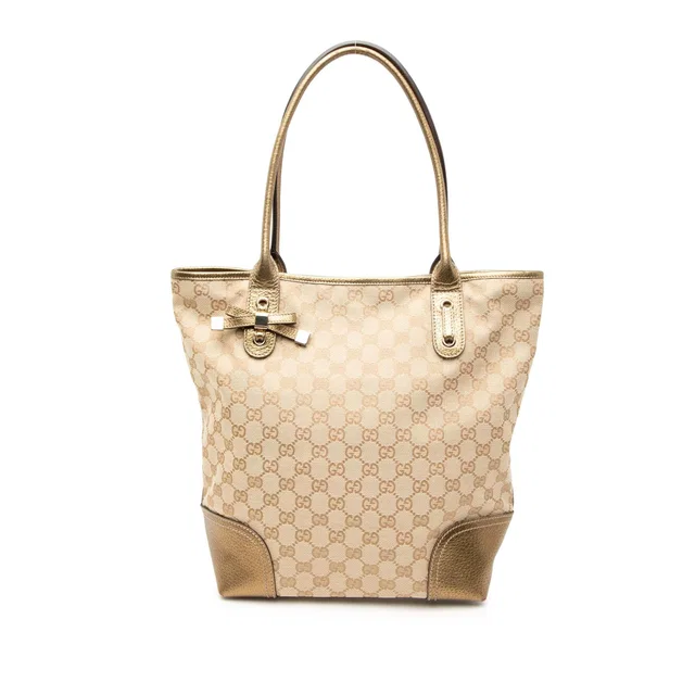Tan Gucci GG Canvas Princy Tote in Brown Canvas from Designer Revival