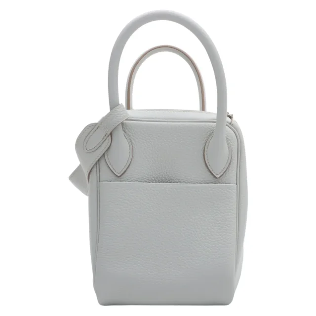 Hermès 2014 Lindy 30 Bleu Glacier in Blue Clemence leather from VINTAGE QOO TOKYO, photo 4 of 9