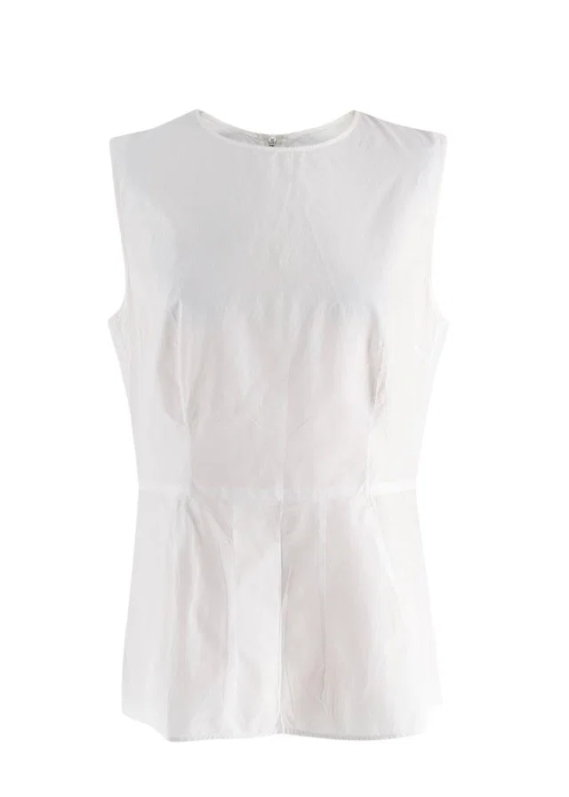 Marni White Sleeveless Blouse in White from HEWI