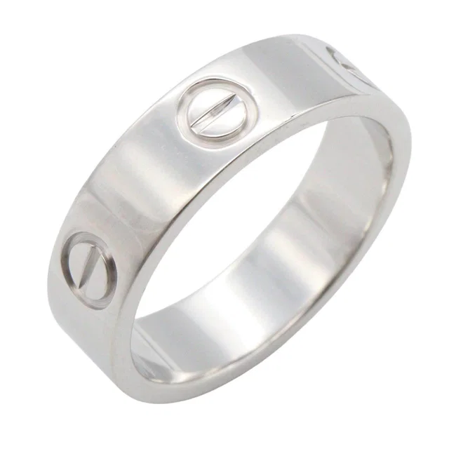 Cartier Love Au750 White Gold Ring Size 55 in White from LuxUness