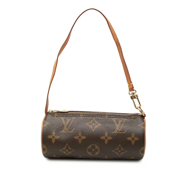 Brown Louis Vuitton Monogram Papillon Pochette Handbag in Brown Coated canvas from Designer Revival