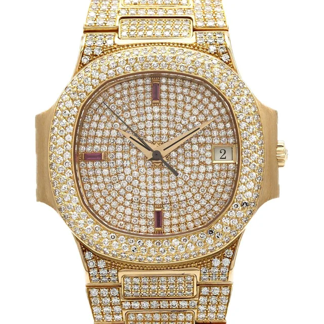 Patek Philippe Nautilus YG/3D･3R･Bracelet D 3800/108J-001 YG Automatic in Dial color: Diamond /Ruby Case: yellow gold Bracelet: yellow gold from KOMEHYO