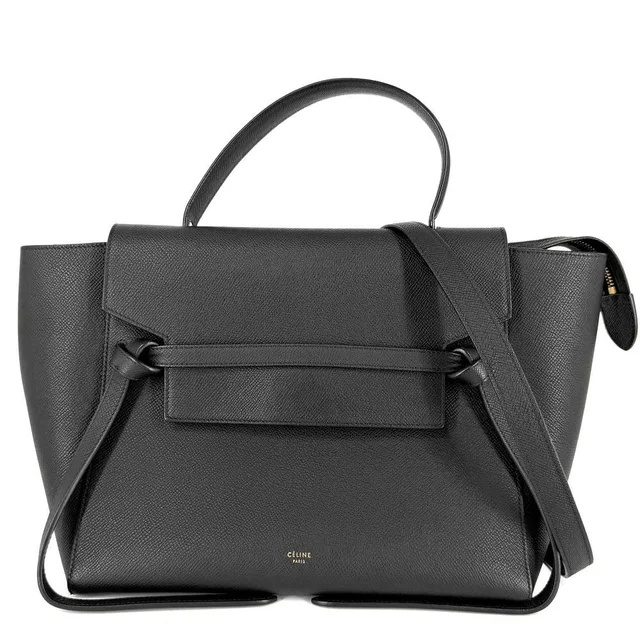 Celine 2-Way Belt Bag Leather Black Gold in Black Leather from The Reluxe