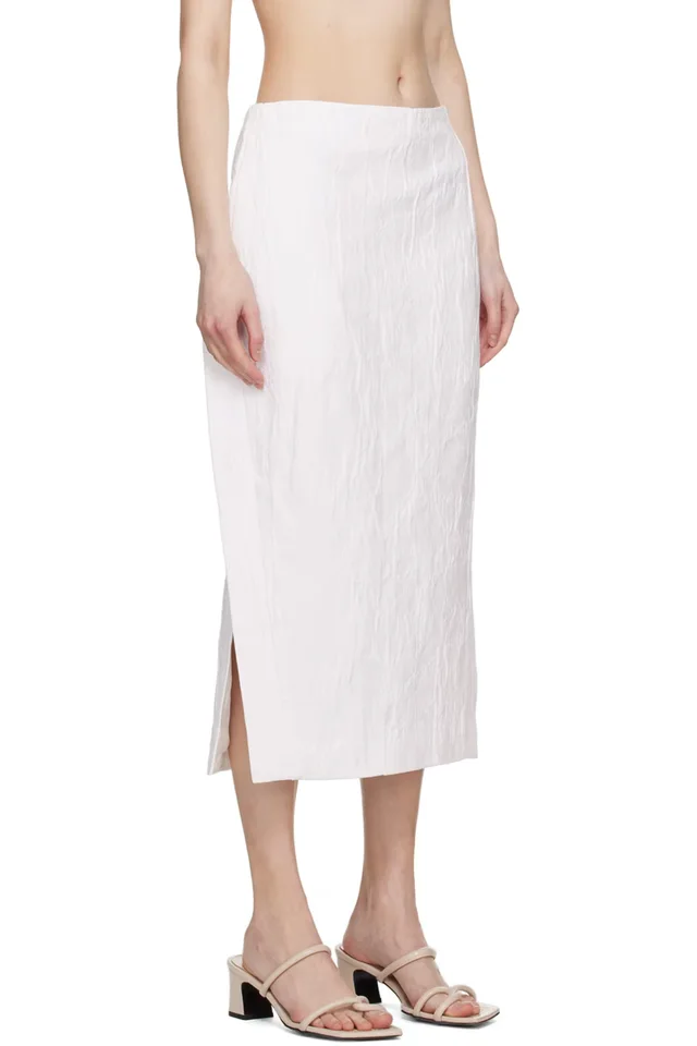CO White Slit Midi Skirt, photo 2 of 4 from SSENSE