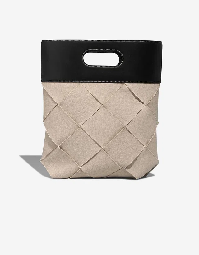 Bottega Veneta Slip Tote Calf / Canvas Naturel / Black in Black, Brown, Multicolour Canvas from SACLÀB