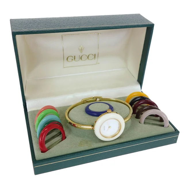 Gucci 1100-L Change Bezel Chameleon Quartz Watch SS from AMORE Vintage Tokyo